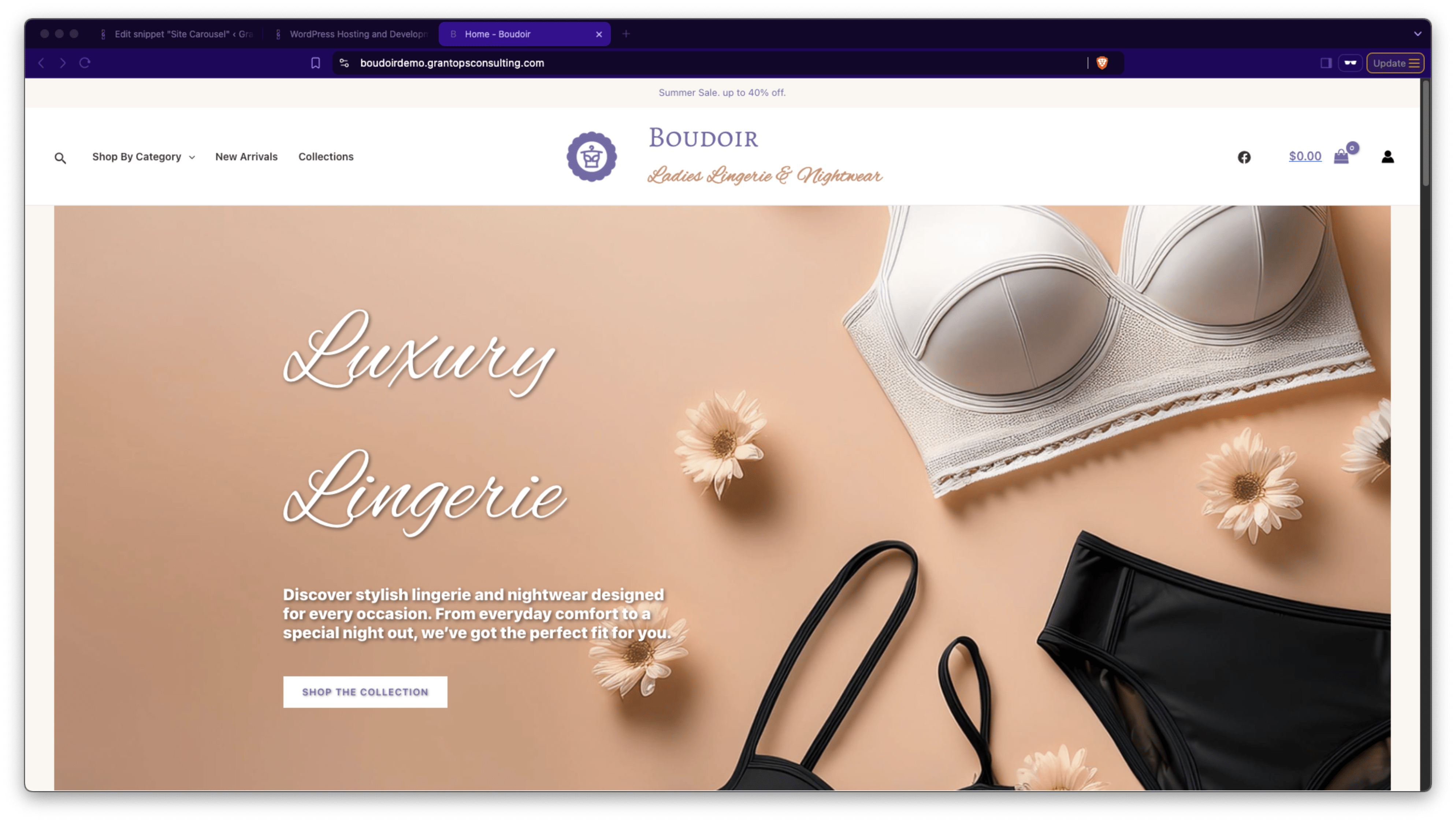 Boudoir Demo Website Preview